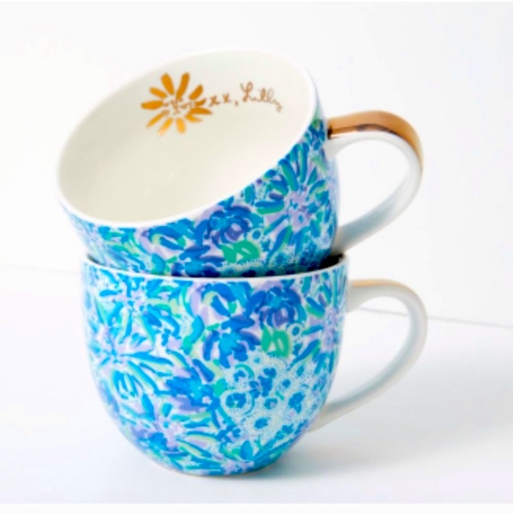 Lilly Pulitzer High Maintenance Ceramic Mug Set NWOB